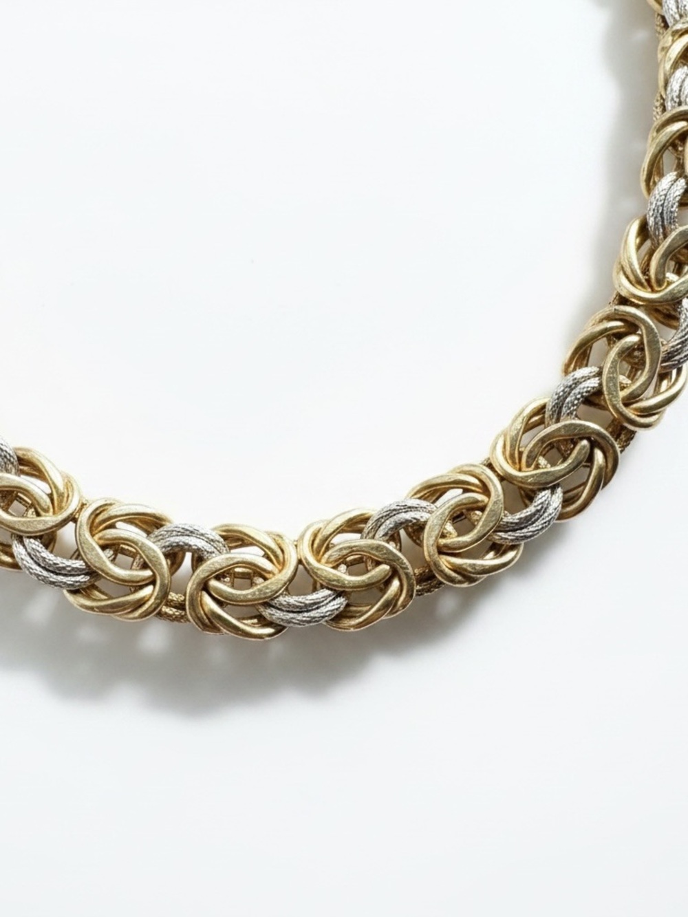 Classic Two-Tone Italian Rosetta Scalare bracelet Stamped - Picture 5 of 6